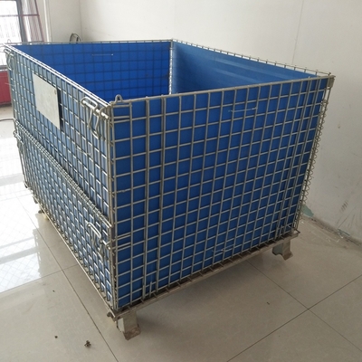 OEM जस्ती फोल्डेबल यूरो बोतल तार कंटेनर 1200*1000*890 तार जाल कंटेनर स्टैकेबल भंडारण पिंजरे
