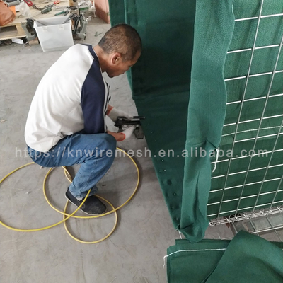 350 ग्राम जस्ता एल्यूमीनियम सामग्री रक्षात्मक बाधाओं वेल्ड गेबियन दीवार रेत के साथ / ग्रीन जियोटेक्सटाइल