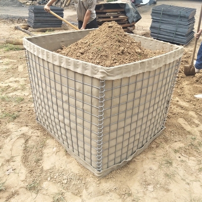 0.61x0.61m सैन्य रेत बाधाएं भारी जस्ती तार जाल