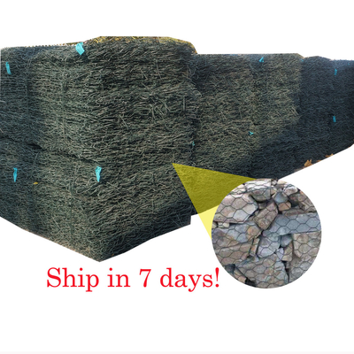 6x2x0.5m 8x10cm जस्ती गेबियन टोकरी 2.7mm