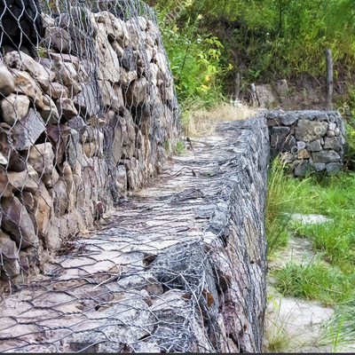 100mmx120mm मेष जस्ती हेक्सागोनल गेबियन बास्केट मौसम प्रतिरोध