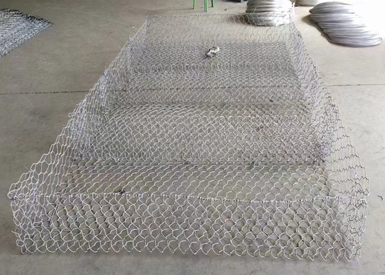 80x100 मिमी 3 मिमी तार जस्ती हेक्सागोनल गैबियन टोकरी