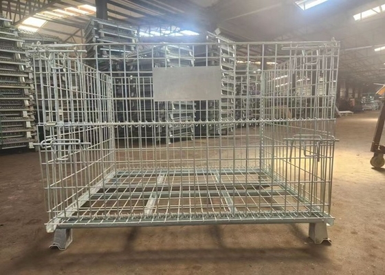 गोदाम भंडारण 50*50 वायर मेष कंटेनर गर्म डूबा जस्ती