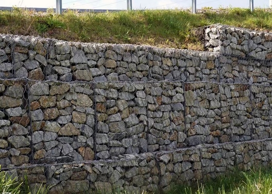ढलान समर्थन और फाउंडेशन गड्ढे समर्थन के लिए Galfan लेपित प्रबलित Gabion जाल