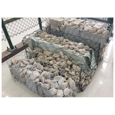गैल्फेन कोटेड गैबियन बॉक्स / रिटेनिंग वॉल और तटीय सुरक्षा के लिए डबल-ट्विस्टेड हेक्सागोनल वायर मेश बास्केट