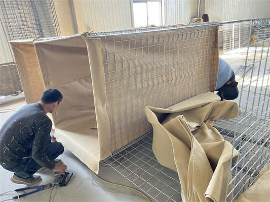 जस्ती रेत की दीवार वेल्डेड रक्षात्मक बाधा विस्फोट प्रूफ पिंजरे बाढ़ रक्षा गेबियन विस्फोट दीवार भू-तहस्त्र गढ़ बाधाएं