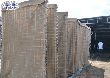 हेवी ड्यूटी सैन्य HESCO रक्षात्मक बाधाएं SX - 10 / जस्ती गेबियन बॉक्स