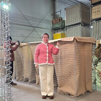 मिमी 1 रक्षात्मक बाधा हेस्को बाधा जस्ती वेल्डेड जाल पूर्वनिर्मित बाढ़ नियंत्रण सैन्य किलेबंदी आसान विधानसभा