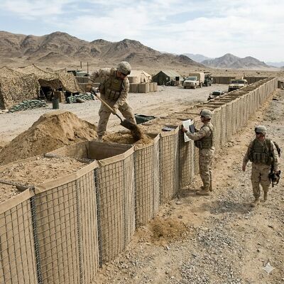 रक्षात्मक बैरियर 3"X3" वेल्डेड स्टील गेबियन सैंडबैग बैस्टियन बाढ़ परिधि सुरक्षा सुरक्षात्मक दीवार