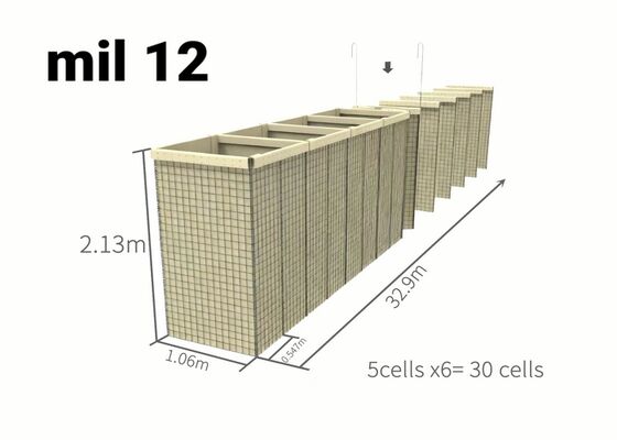 सैन्य अवरोधक हॉट डिप गैल्वेनाइज्ड स्टील वायर मेश और आसान स्थापना के लिए मल्टी सेलुलर डिज़ाइन के साथ डिज़ाइन किया गया
