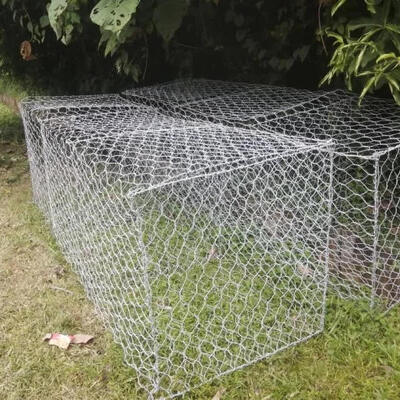 डबल-ट्विस्टेड गैलफन जिंक कोटिंग 8*10cm / 2*1*1m गैबियन बास्केट रिटेनिंग वॉल बाड़