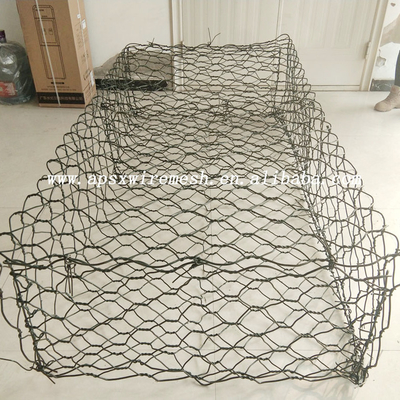 डबल मुड़ 6x8cm जस्ती गेबियन टोकरी पत्थर भरा पिंजरे षट्भुज रॉक ब्रेकिंग को रोकना