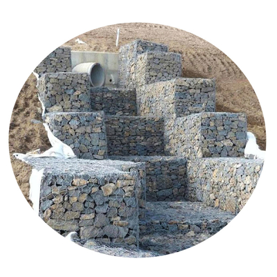 अर्थ रिटेनिंग वॉल 1m X 1m X 1m गेबियन बॉक्स बाड़ बुना तीन ट्विस्ट हेक्सागोनल पीवीसी कोटिंग