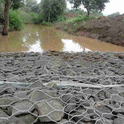 जस्ती गेबियन टोकरी 2m X 1m X 1m बुना लोहे के तार की बाड़ नदी संरक्षण